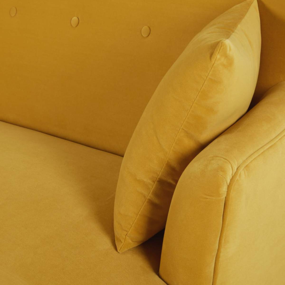 Mustard Yellow 2-Seater Velvet Sofa Leon – image 3