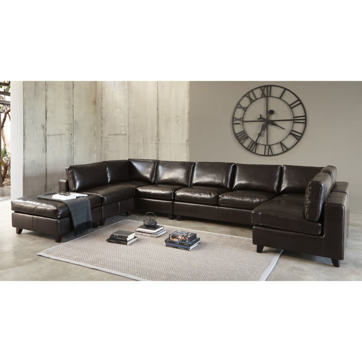 7-Seater Split Leather Corner Sofa in Chocolate Kennedy – image 2