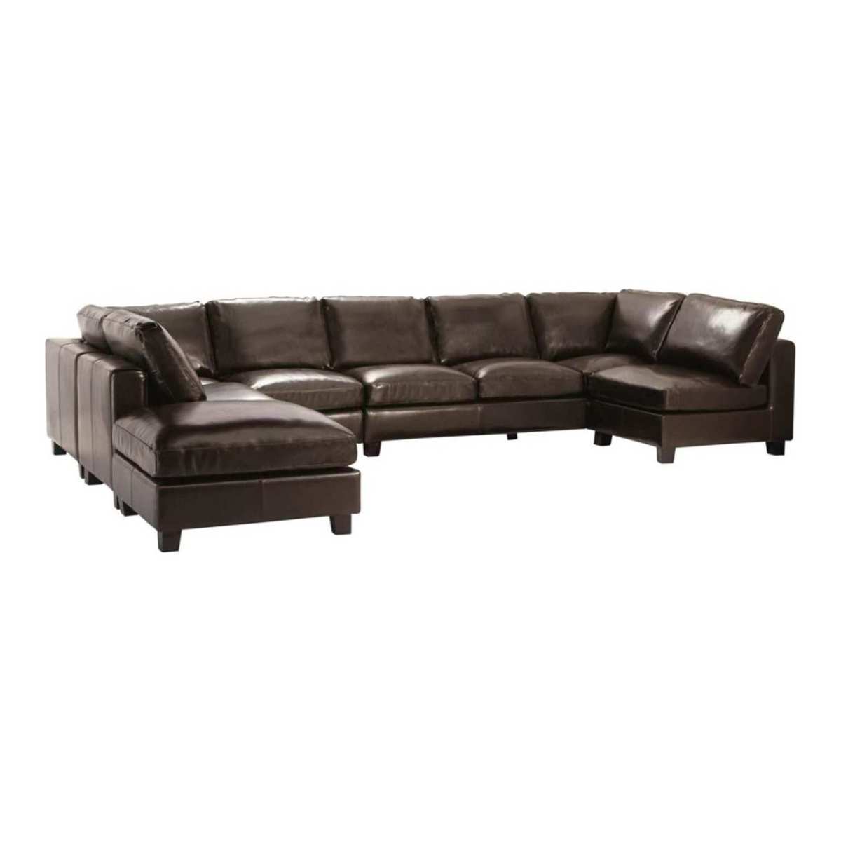 7-Seater Split Leather Corner Sofa in Chocolate Kennedy – image 1