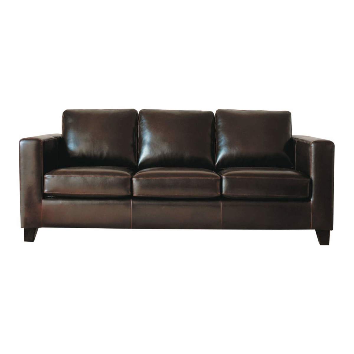 3 Seater Split Leather Sofa in Chocolate Kennedy – image 1