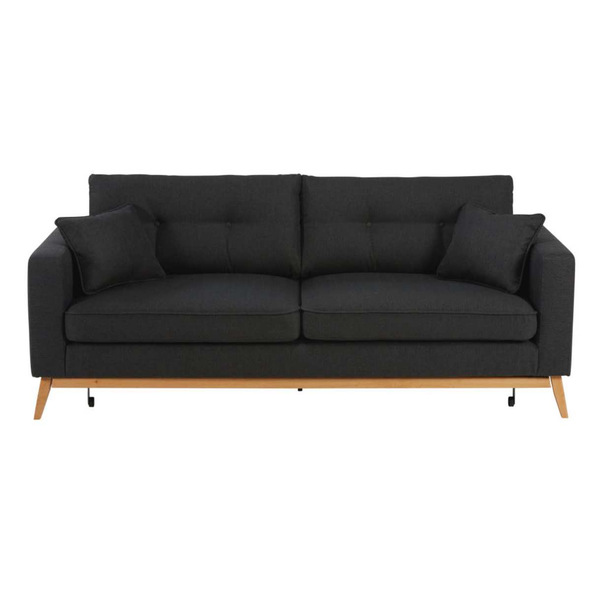 Scandinavian 3-Seater Anthracite Fabric Sofa Bed Brooke – image 3