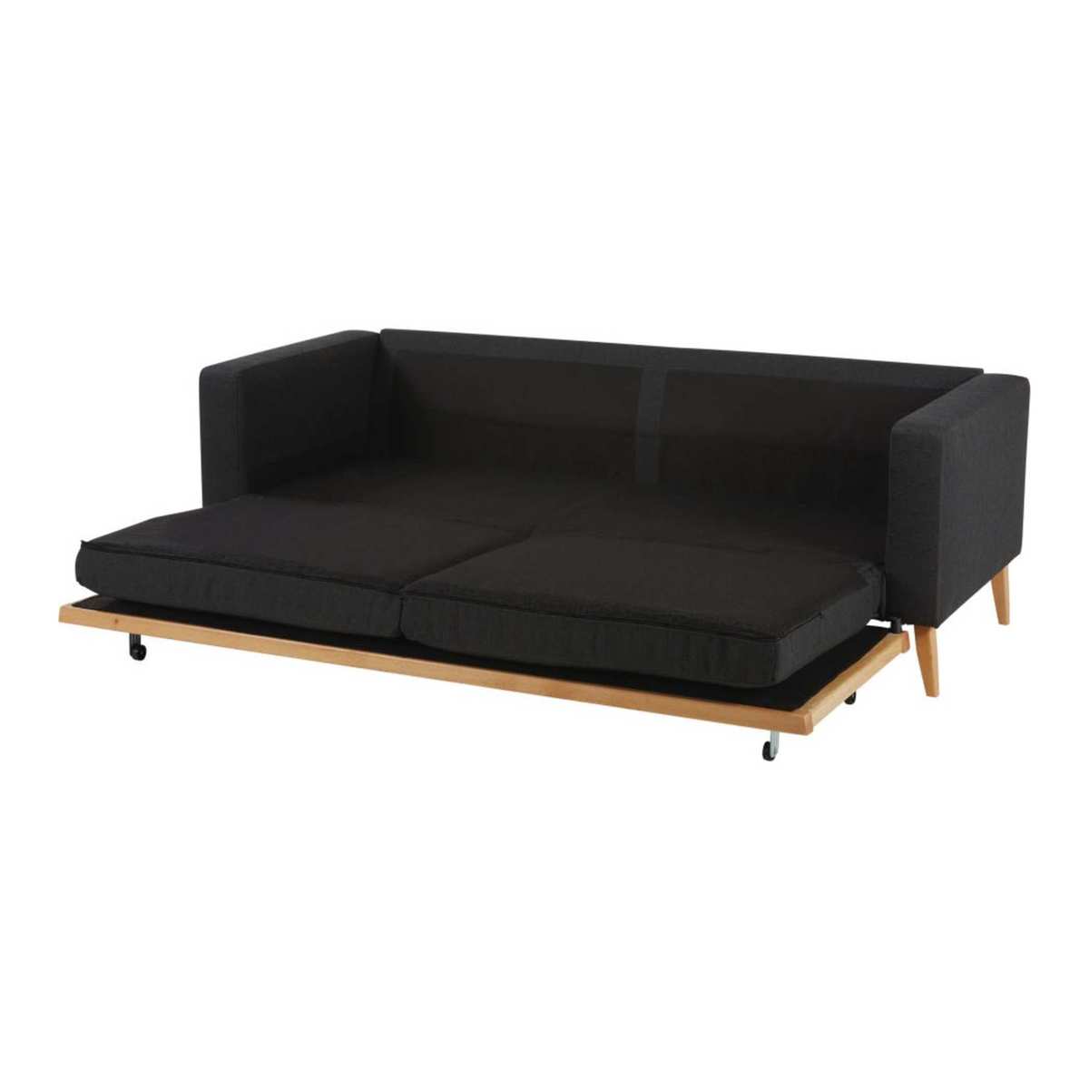 Scandinavian 3-Seater Anthracite Fabric Sofa Bed Brooke – image 2