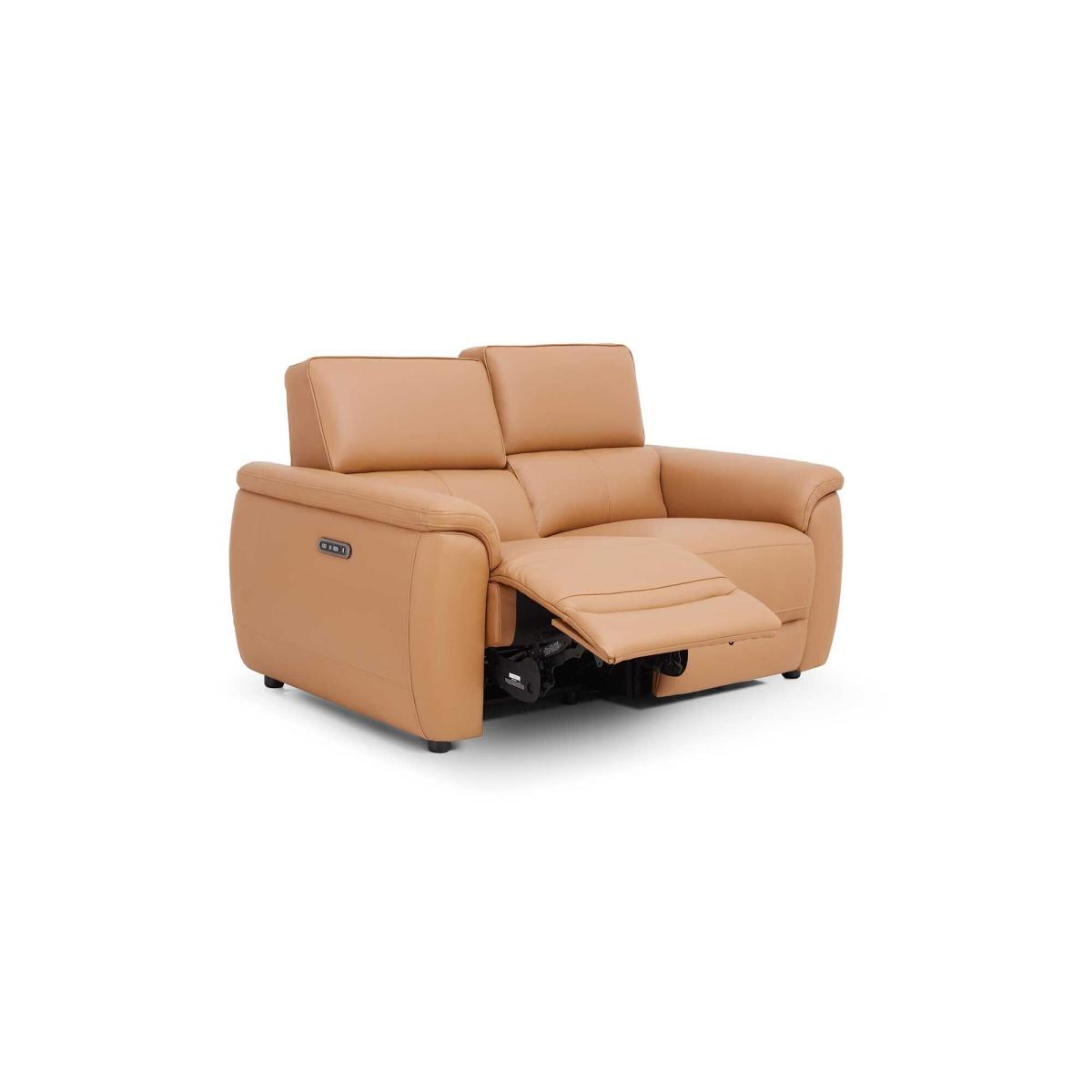 Glendale 2 Power Seater & Headrest Recliner Sofa, Brown Leather | Barker & Stonehouse – image 5