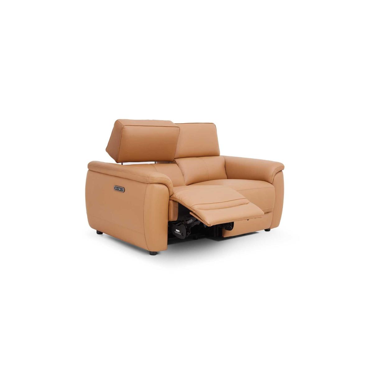 Glendale 2 Power Seater & Headrest Recliner Sofa, Brown Leather | Barker & Stonehouse – image 6