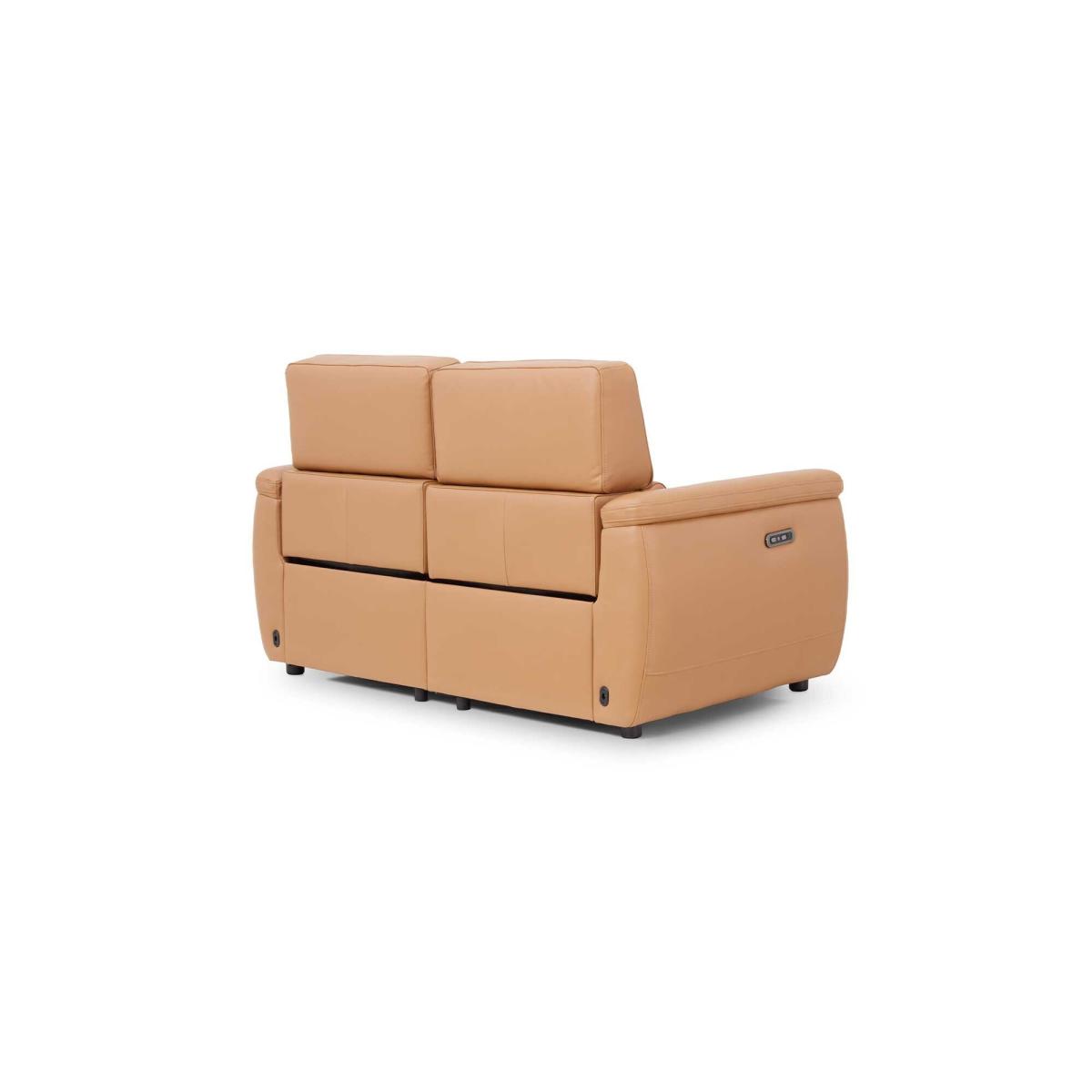 Glendale 2 Power Seater & Headrest Recliner Sofa, Brown Leather | Barker & Stonehouse – image 7