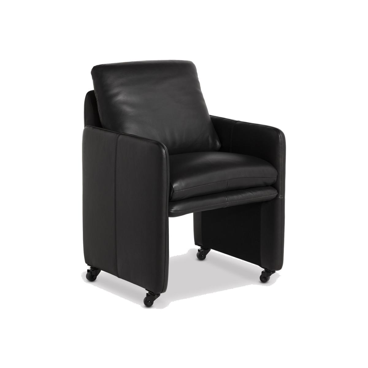 Casca Dining Armchair Ebony L, Brown Leather | Barker & Stonehouse – image 1