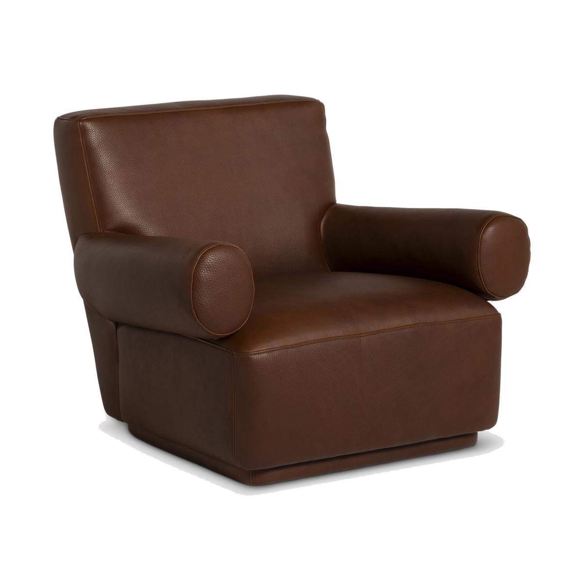Chance Swivel Armchair, Brown Leather | Barker & Stonehouse – image 1