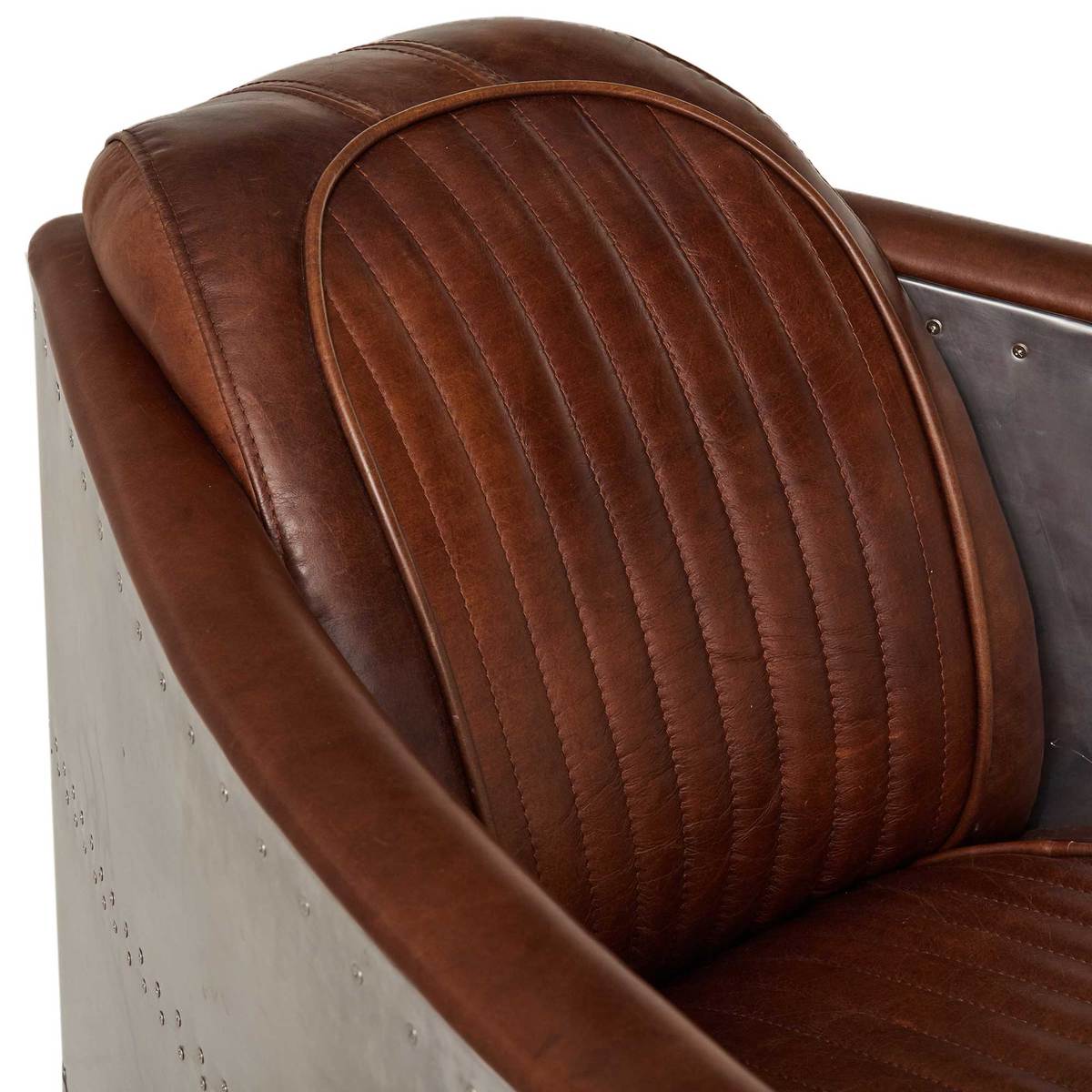 Timothy Oulton Aviator Tomcat Armchair, Vintage Cigar and Spitfire – image 5