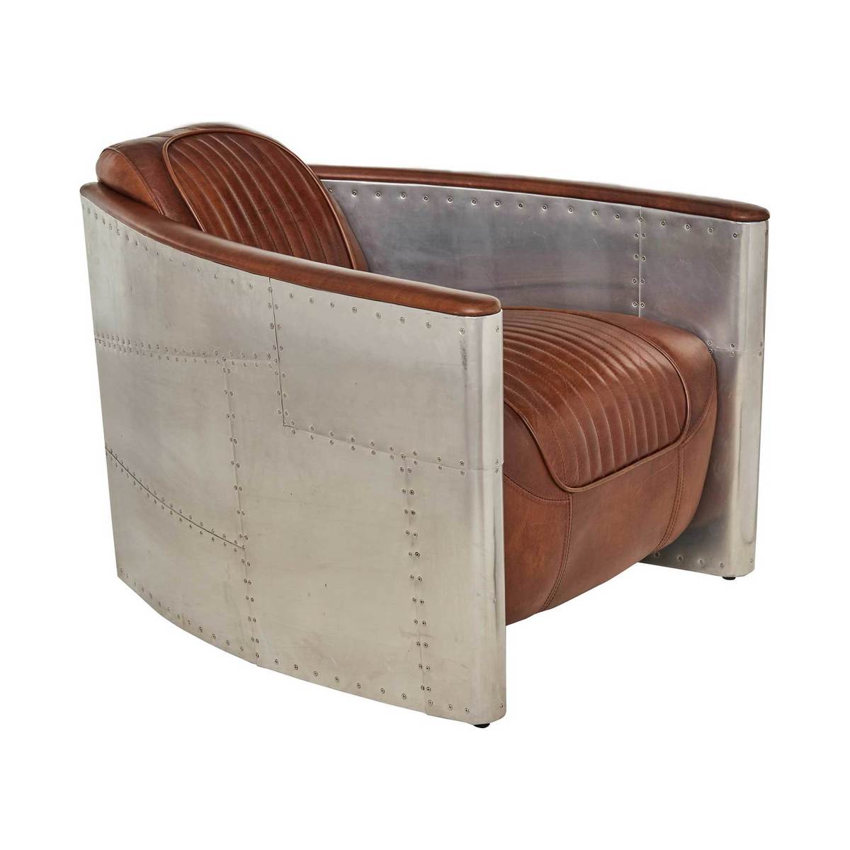 Timothy Oulton Aviator Tomcat Armchair, Vintage Cigar and Spitfire – image 1