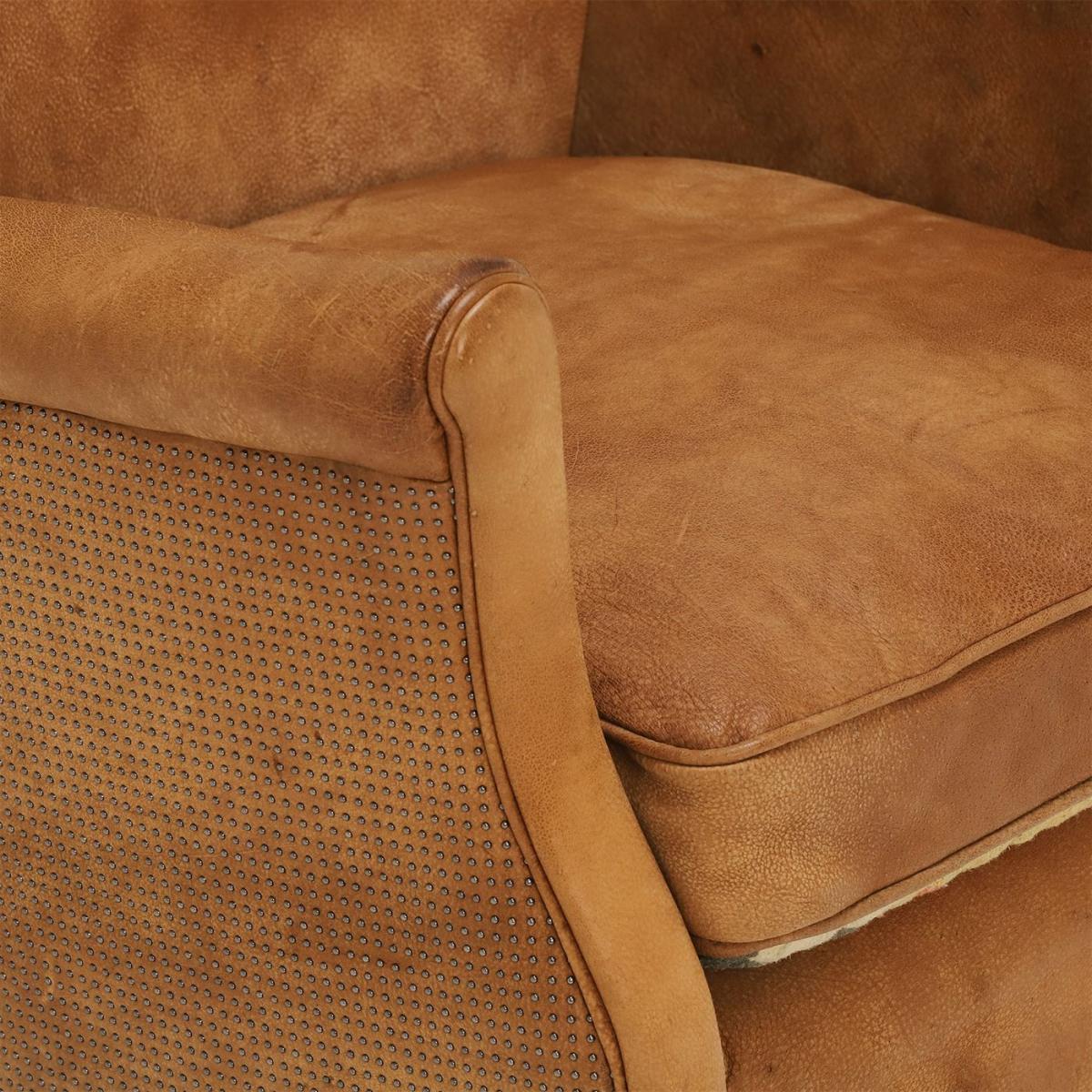 Timothy Oulton Stud Professor Armchair, Brown Leather | Barker & Stonehouse – image 3