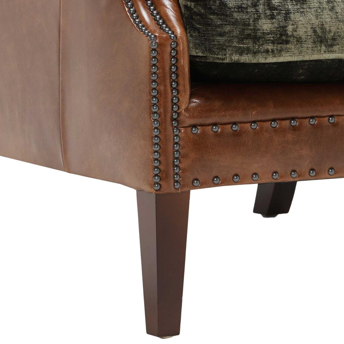 Tetrad Constable Wingback Armchair, Green Leather | Barker & Stonehouse – image 4