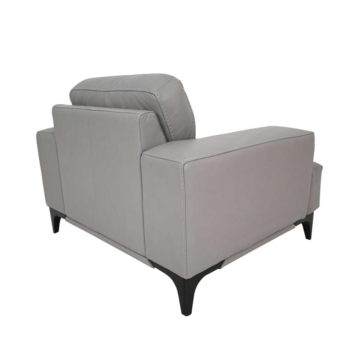 Draper Maxi Leather Armchair, Grey | Barker & Stonehouse – image 3