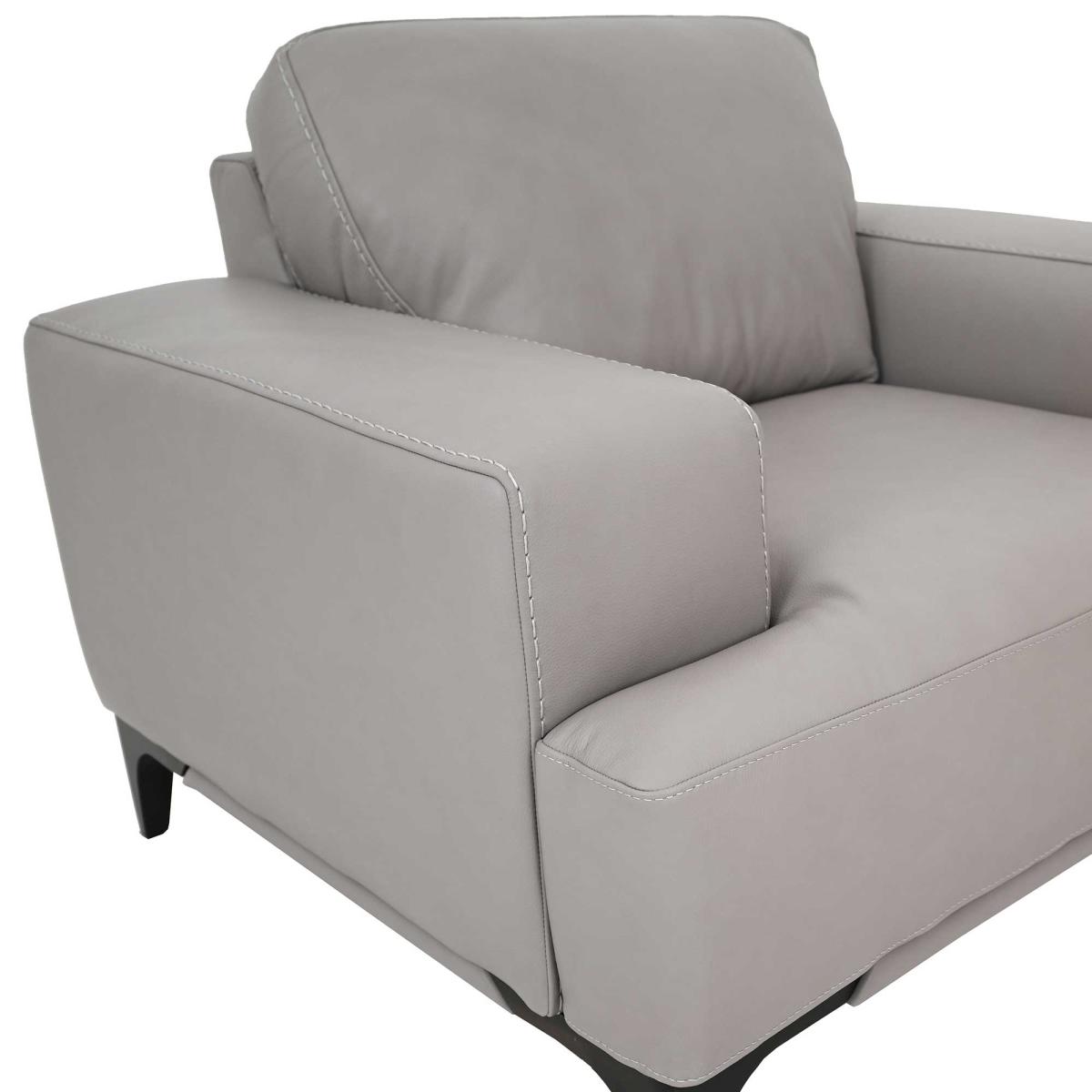 Draper Maxi Leather Armchair, Grey | Barker & Stonehouse – image 4