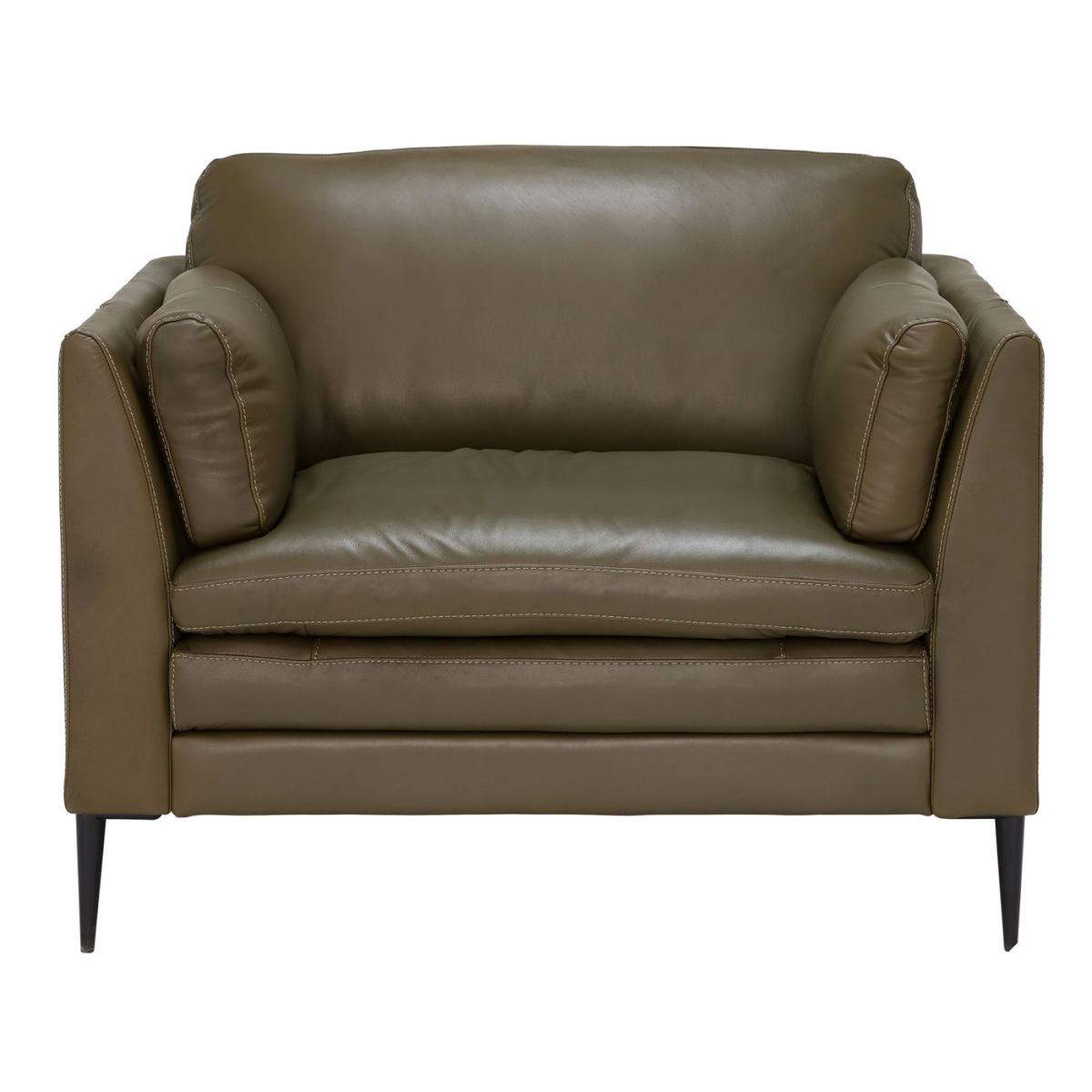 Zeta Leather Armchair, Blue | Barker & Stonehouse – image 2