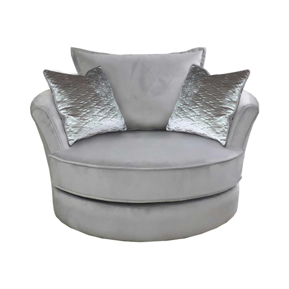 Dorsey Twister Armchair, Grey Fabric | Barker & Stonehouse