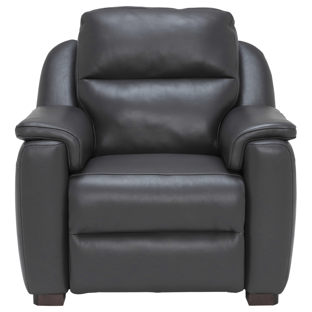 Strauss Grey Leather Recliner Armchair – image 3