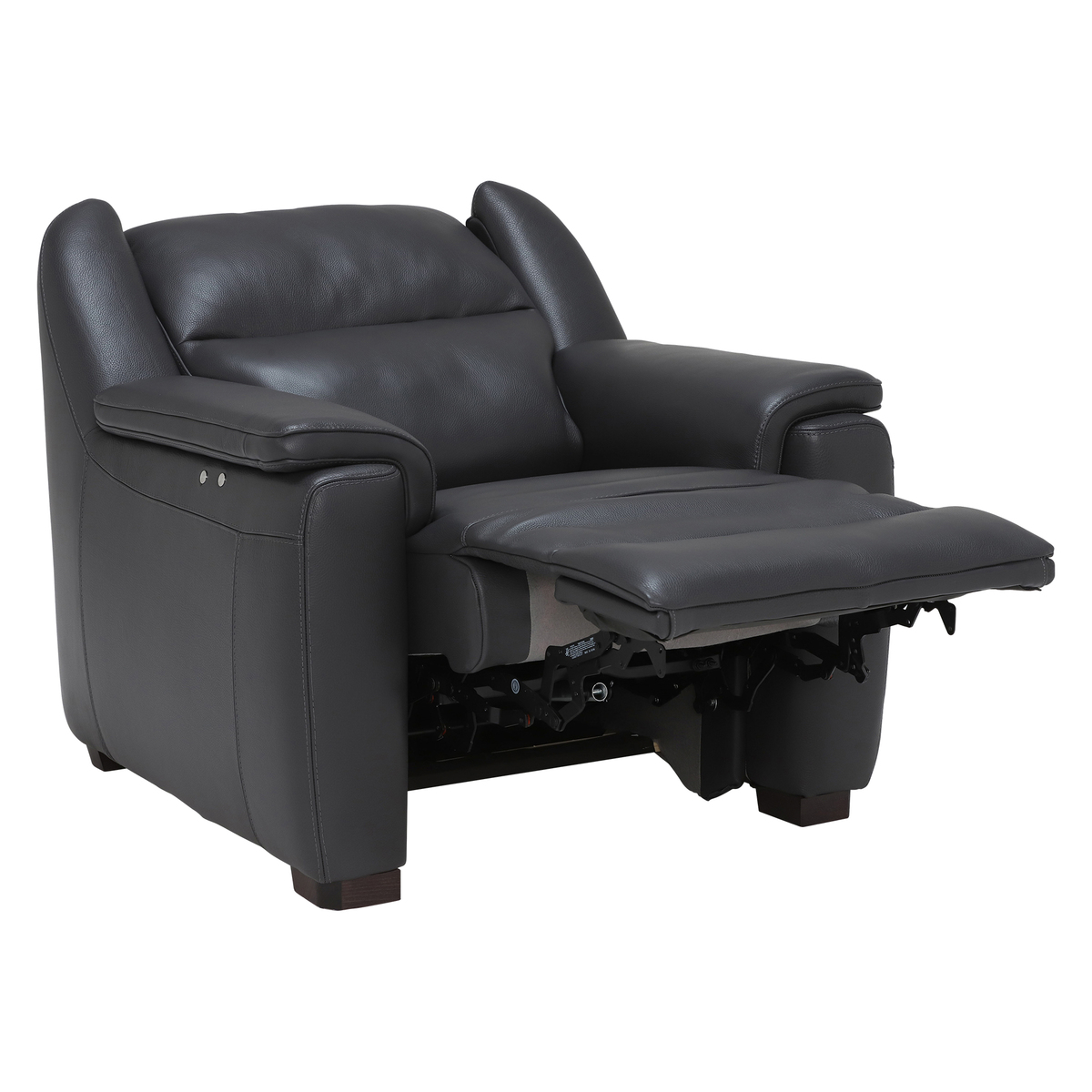 Strauss Grey Leather Recliner Armchair – image 6