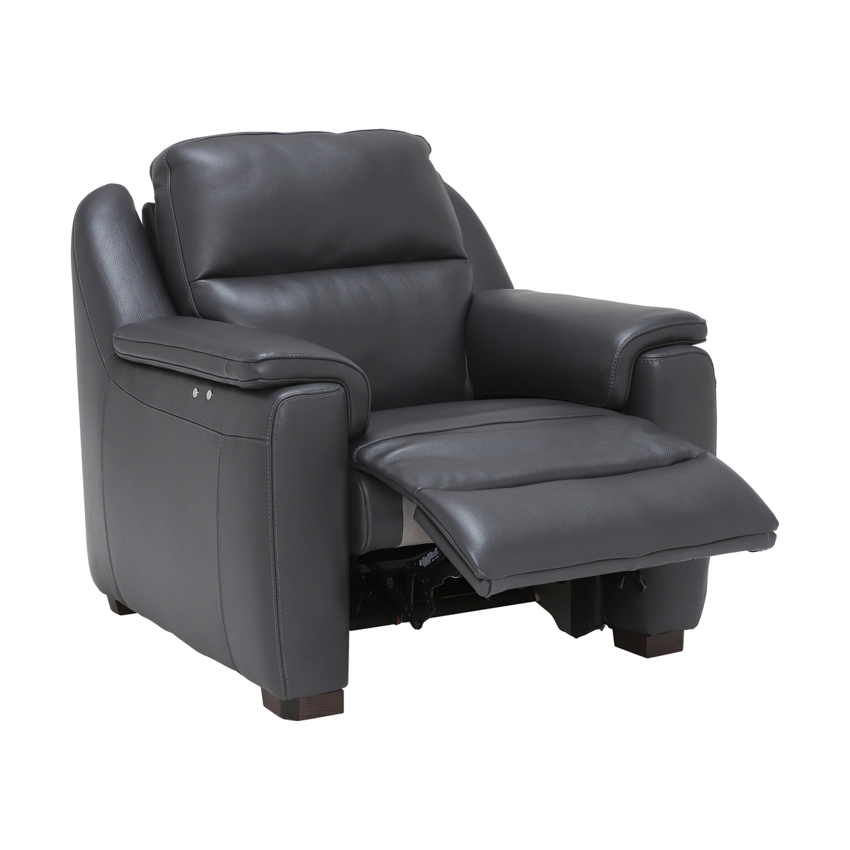 Strauss Grey Leather Recliner Armchair – image 2