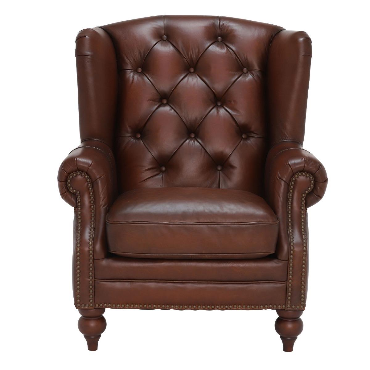 Ullswater Wing Armchair, Brown Leather | Barker & Stonehouse – image 2