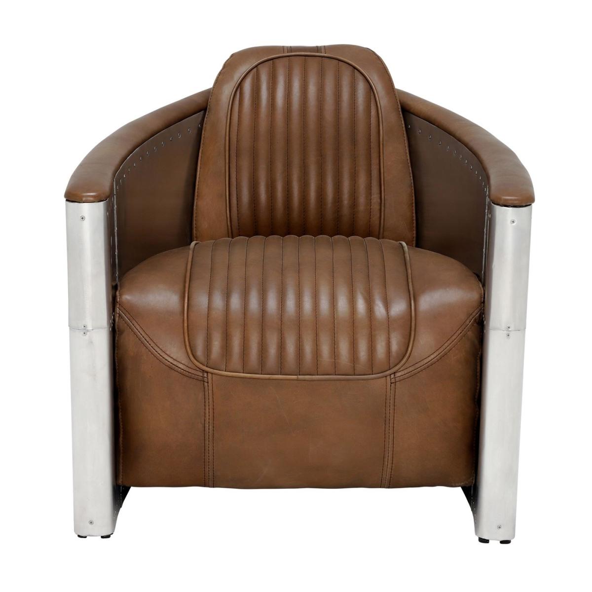 Timothy Oulton Aviator Tomcat Armchair, Brown Leather | Barker & Stonehouse – image 2
