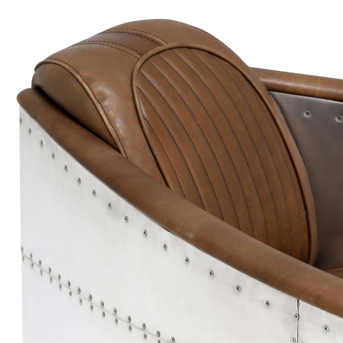 Timothy Oulton Aviator Tomcat Armchair, Brown Leather | Barker & Stonehouse – image 3