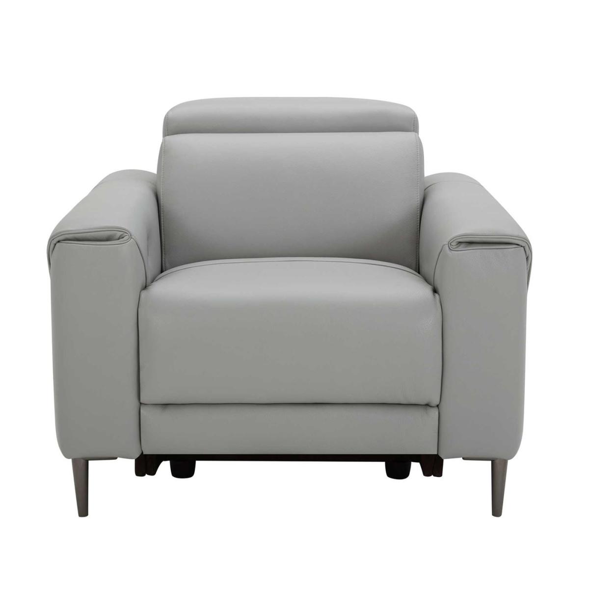 Bayswater Electric Recliner Chair With Electric Headrest, Grey Leather | Barker & Stonehouse – image 2
