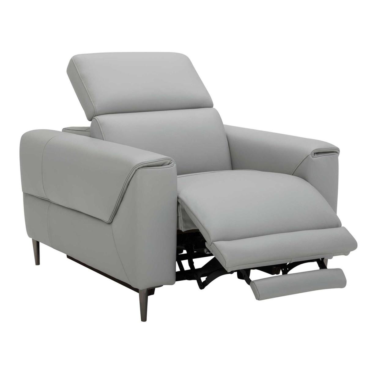 Bayswater Electric Recliner Chair With Electric Headrest, Grey Leather | Barker & Stonehouse – image 3