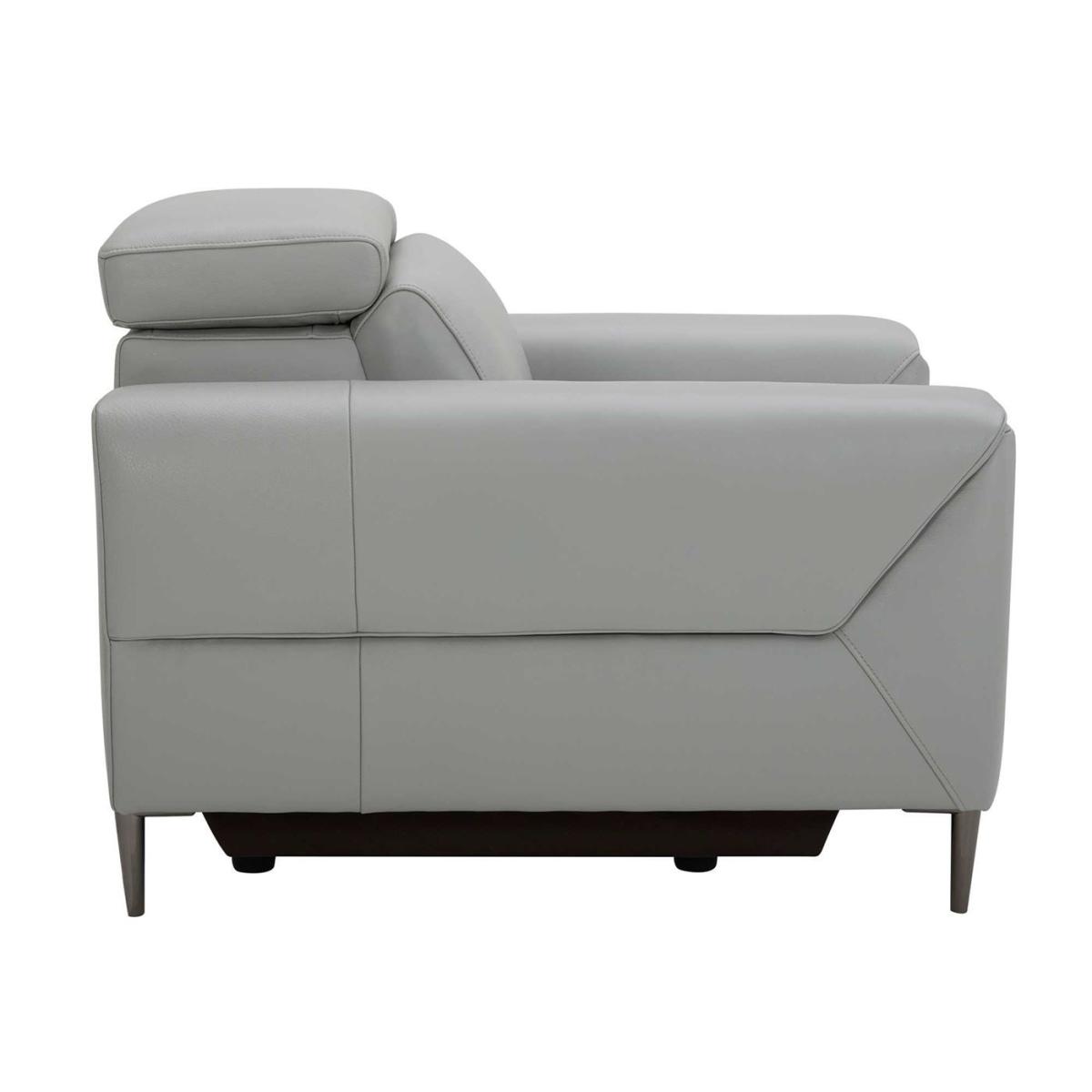 Bayswater Electric Recliner Chair With Electric Headrest, Grey Leather | Barker & Stonehouse – image 4