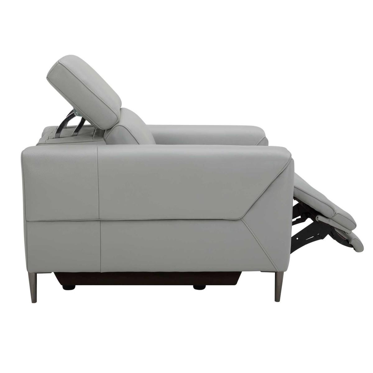 Bayswater Electric Recliner Chair With Electric Headrest, Grey Leather | Barker & Stonehouse – image 5