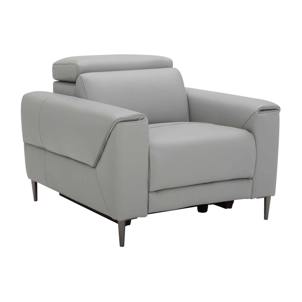 Bayswater Electric Recliner Chair With Electric Headrest, Grey Leather | Barker & Stonehouse – image 1