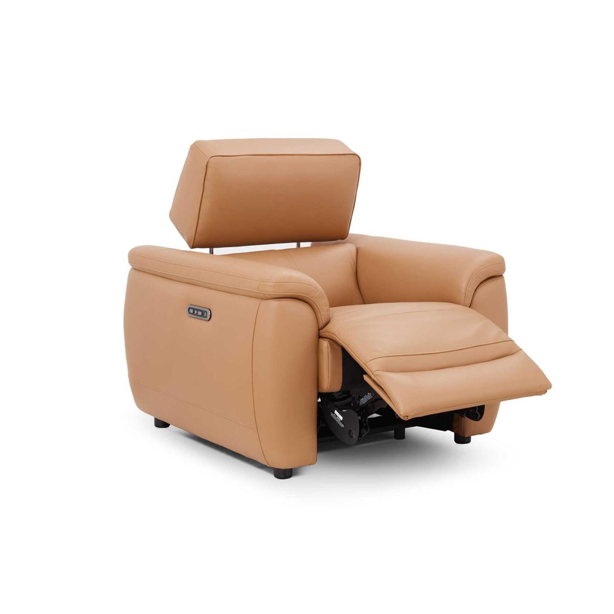 Glendale Power Recliner Chair & Headrest, Brown Leather | Barker & Stonehouse – image 6