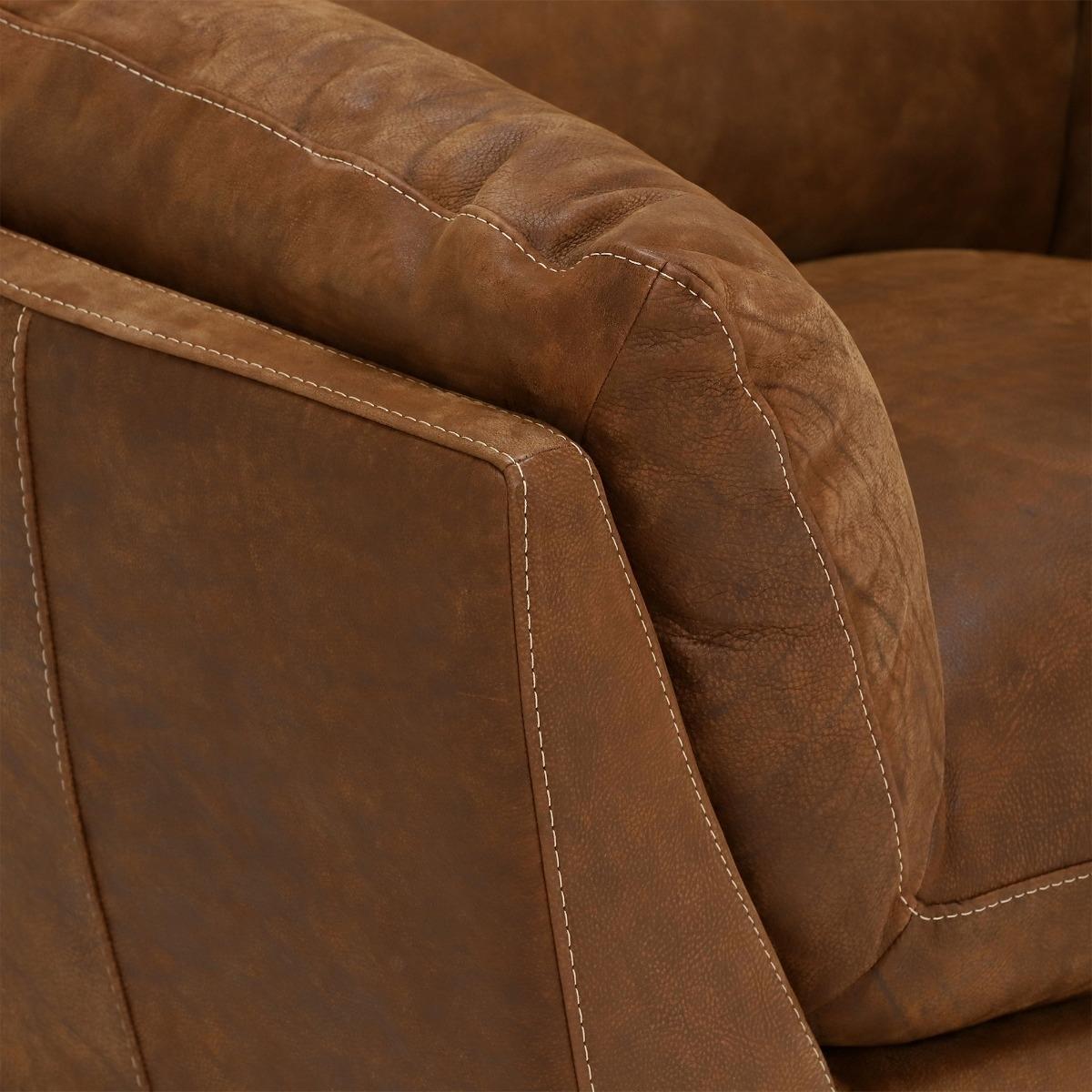 New Marnie 100% Leather Single Seater Chair/Sofa - Brown - W119 x D105 x H88cm - Barker & Stonehouse – image 3
