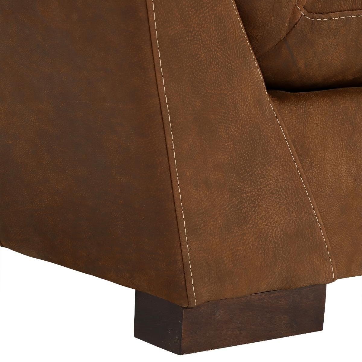 New Marnie 100% Leather Single Seater Chair/Sofa - Brown - W119 x D105 x H88cm - Barker & Stonehouse – image 4