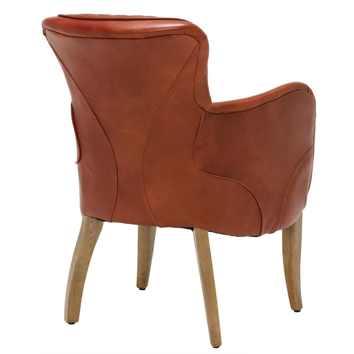 Timothy Oulton Side Saddle Leather Chair, Vagabond Red and Oak – image 3