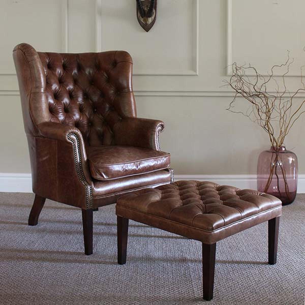 Harris Tweed Mackenzie Armchair Leather | Barker & Stonehouse – image 2