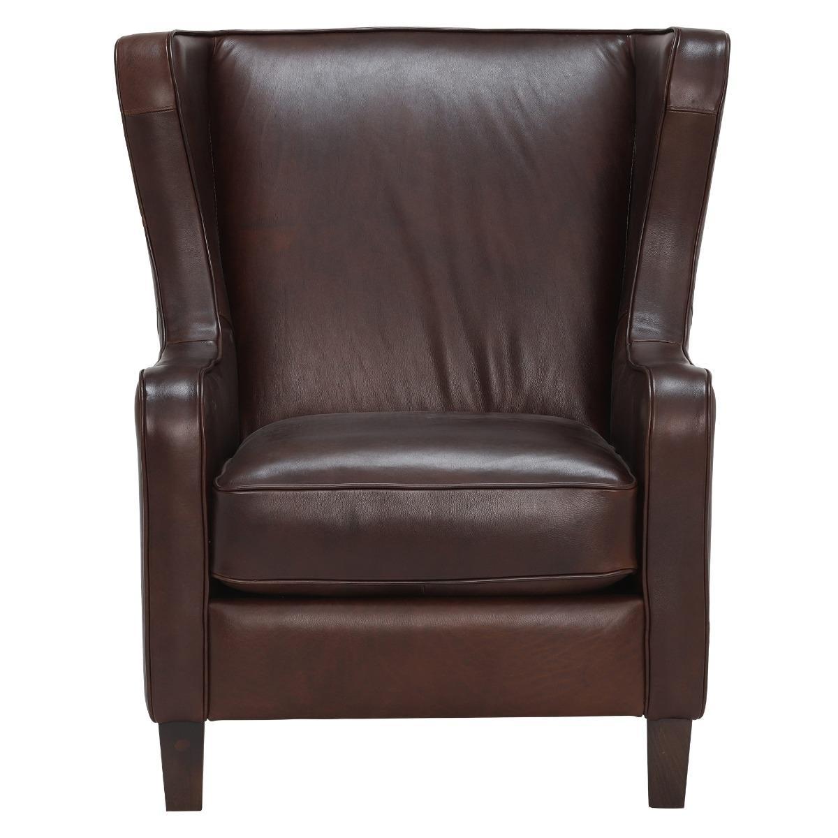 Abbott Leather Armchair / Lounge Chair - Tan - W90 x D100 x H104cm - Barker &amp; Stonehouse – image 2