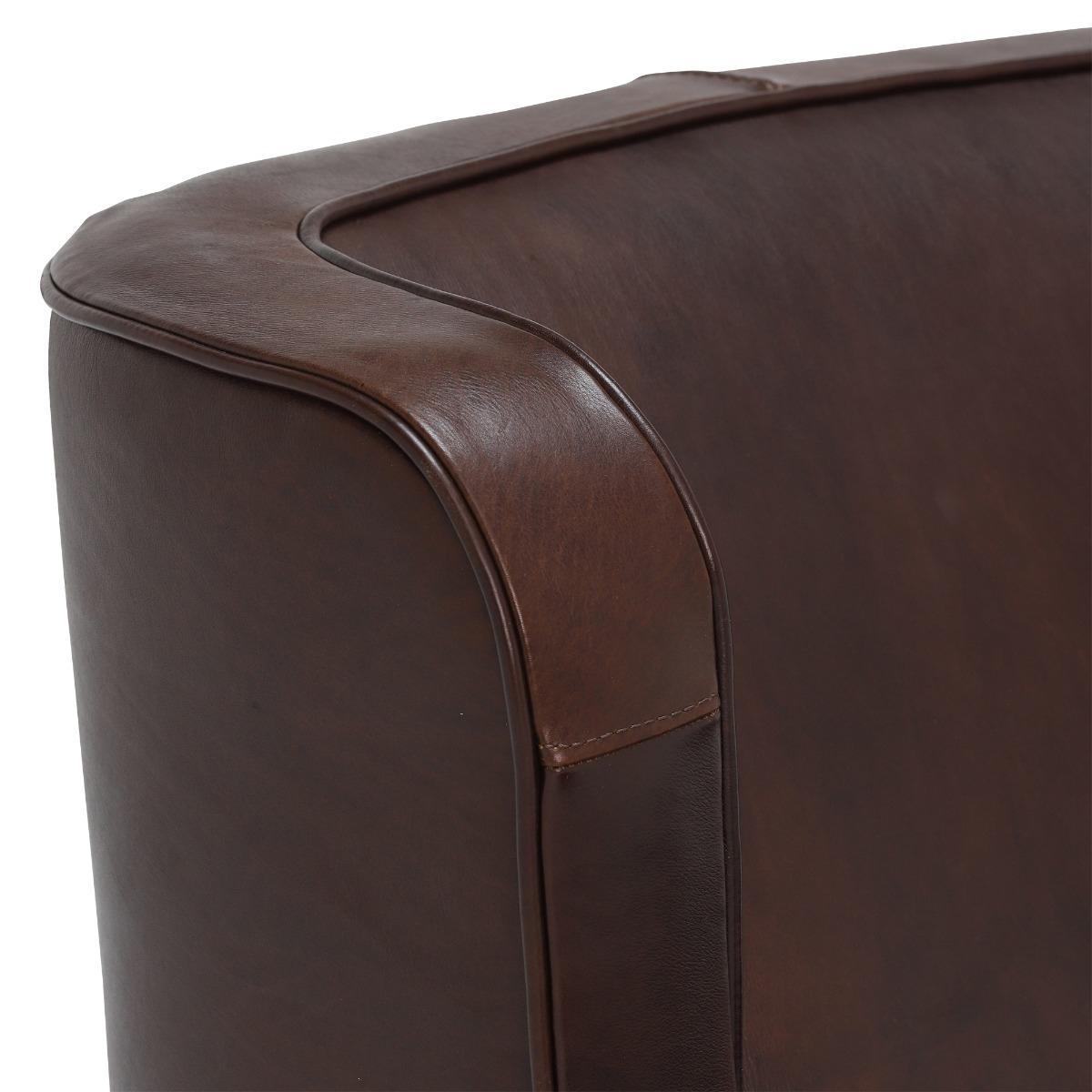 Abbott Leather Armchair / Lounge Chair - Tan - W90 x D100 x H104cm - Barker &amp; Stonehouse – image 3