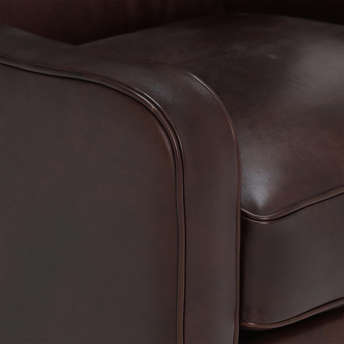 Abbott Leather Armchair / Lounge Chair - Tan - W90 x D100 x H104cm - Barker &amp; Stonehouse – image 4