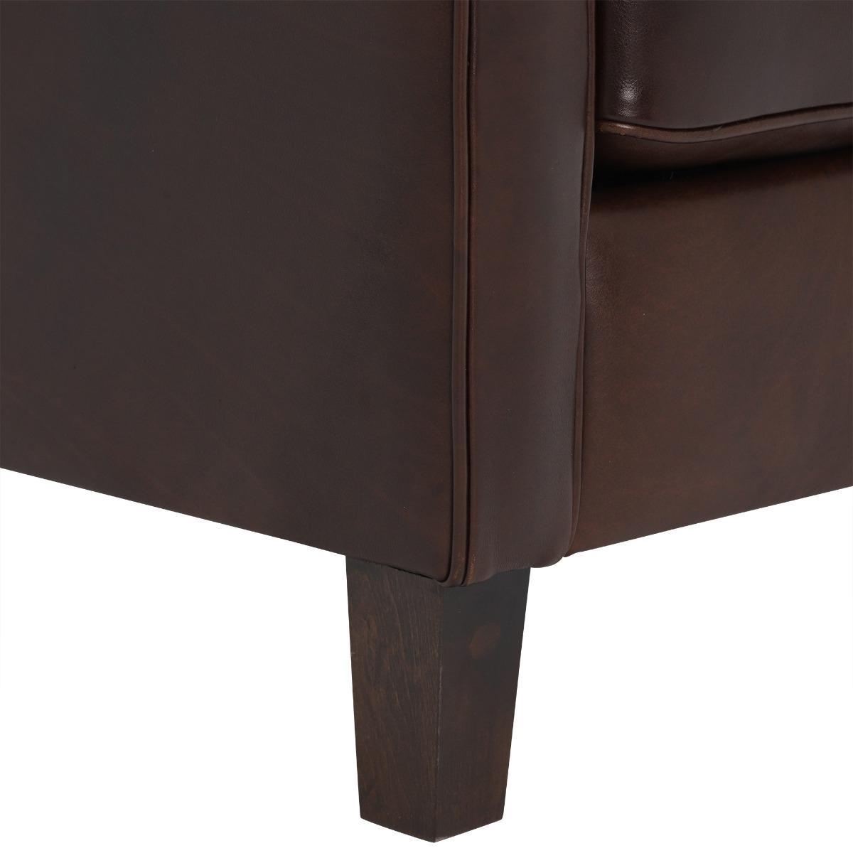 Abbott Leather Armchair / Lounge Chair - Tan - W90 x D100 x H104cm - Barker &amp; Stonehouse – image 5