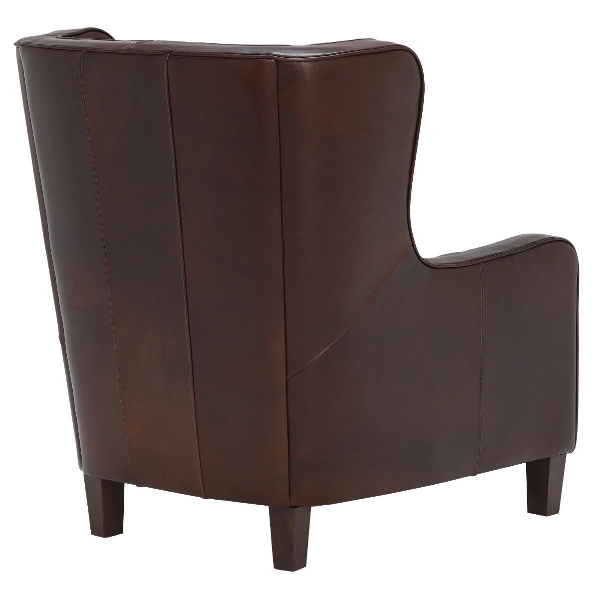 Abbott Leather Armchair / Lounge Chair - Tan - W90 x D100 x H104cm - Barker &amp; Stonehouse – image 6