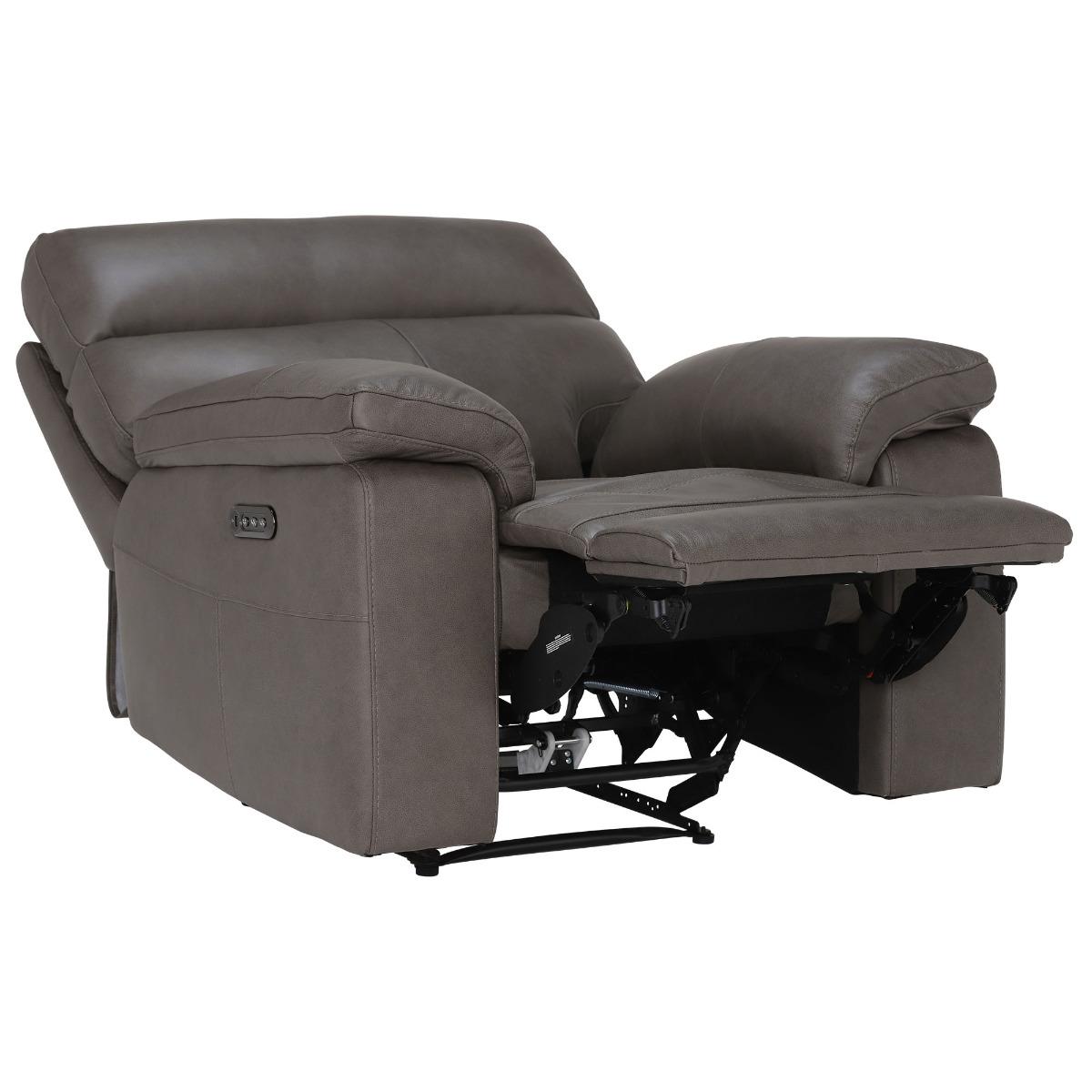 Clark Armchair With Power Motion Recliner, Brown Leather | Barker & Stonehouse – image 5