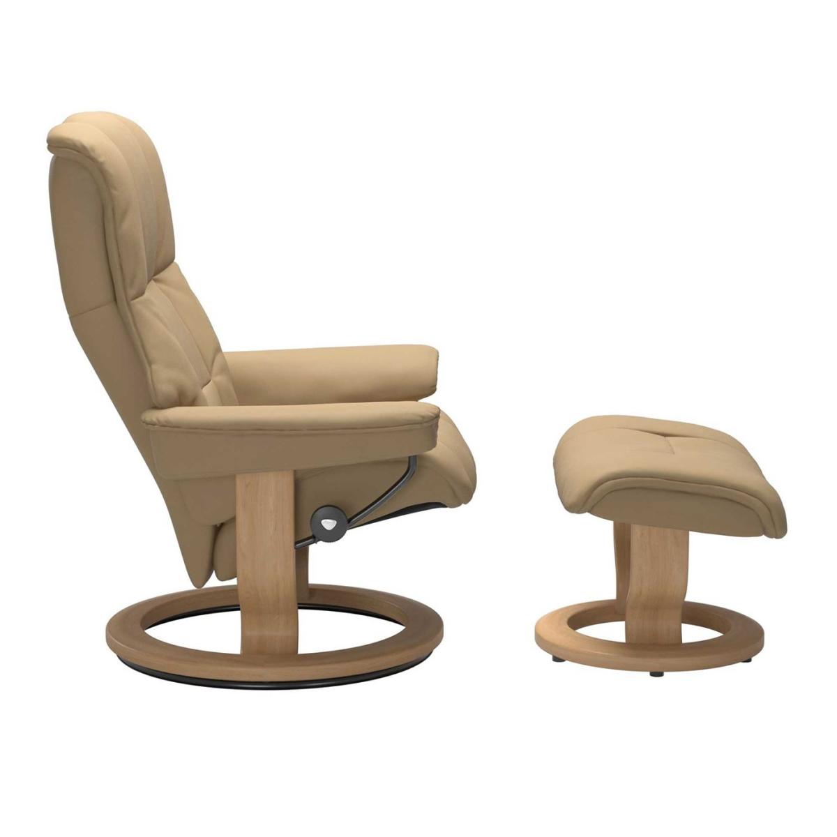 Stressless Mayfair Medium Classic Chair & Stool, Neutral Leather | Barker & Stonehouse – image 2