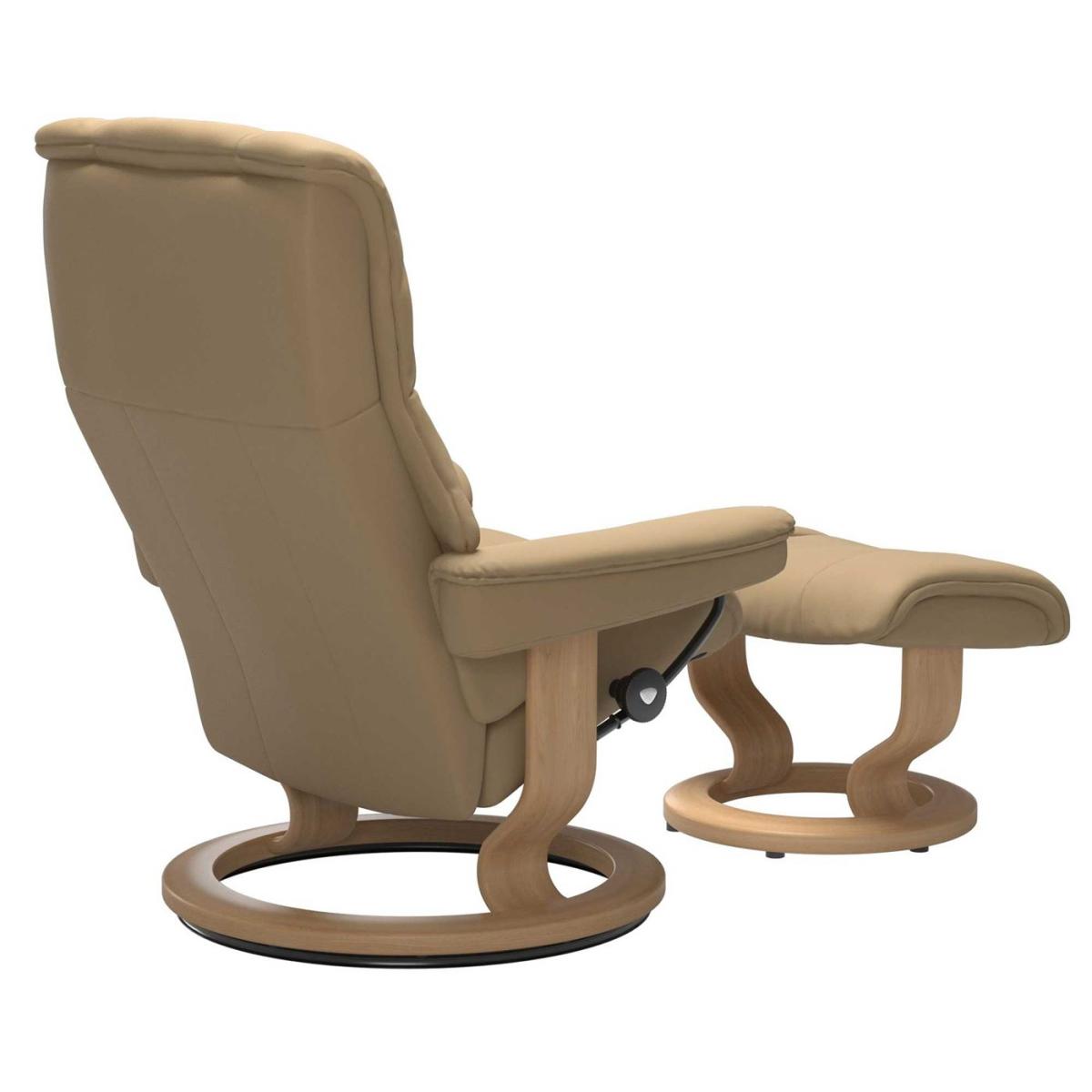 Stressless Mayfair Medium Classic Chair & Stool, Neutral Leather | Barker & Stonehouse – image 3