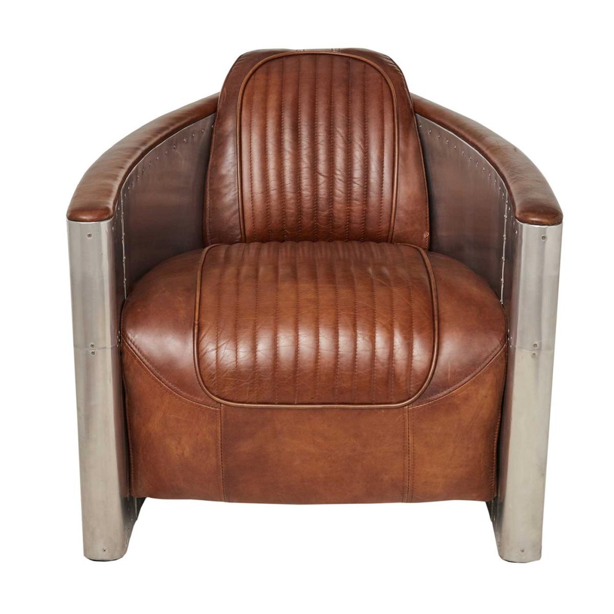 Timothy Oulton Aviator Tomcat Armchair, Brown Leather | Barker & Stonehouse – image 2