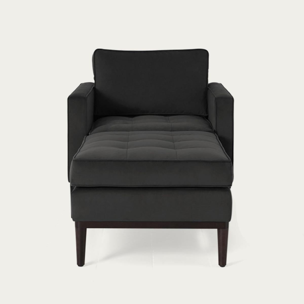 Charcoal Model 02 Velvet Armchair – image 1