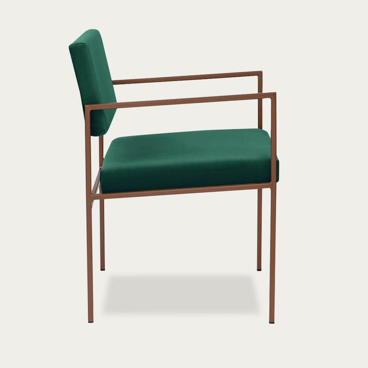 Hunter Green Cube Armchair Copper