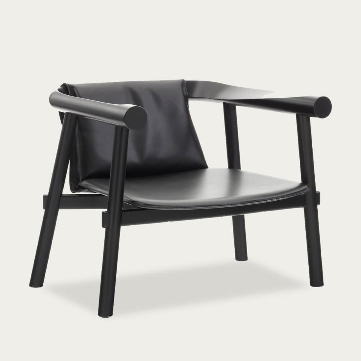 Black Altay Leather Armchair