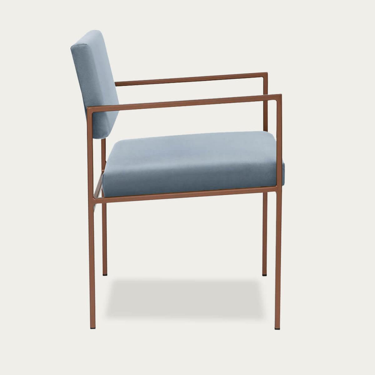 Ice Grey Cube Armchair Copper
