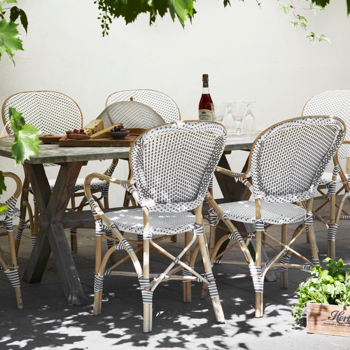 White w/Cappuchino Dot Isabell Dining Armchair – image 2