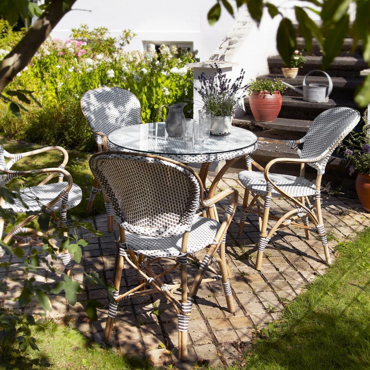 White w/Cappuchino Dot Isabell Dining Armchair – image 5